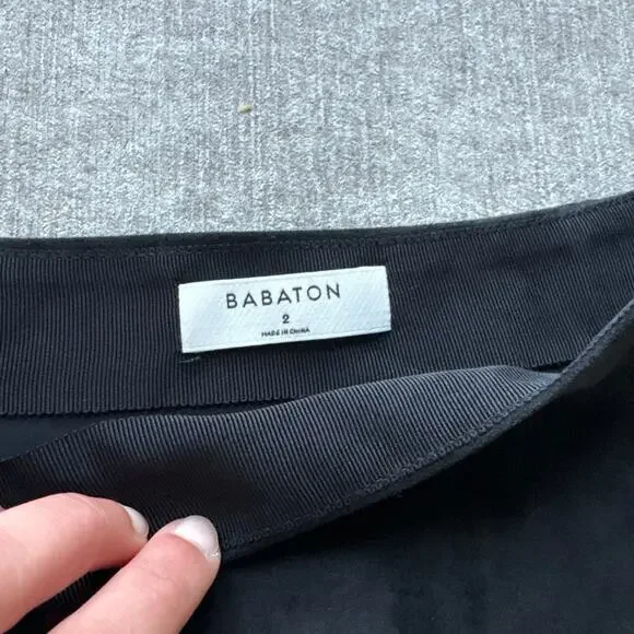 Babaton Aritzia Black Sueded Mini Skirt - Picture 2 of 3